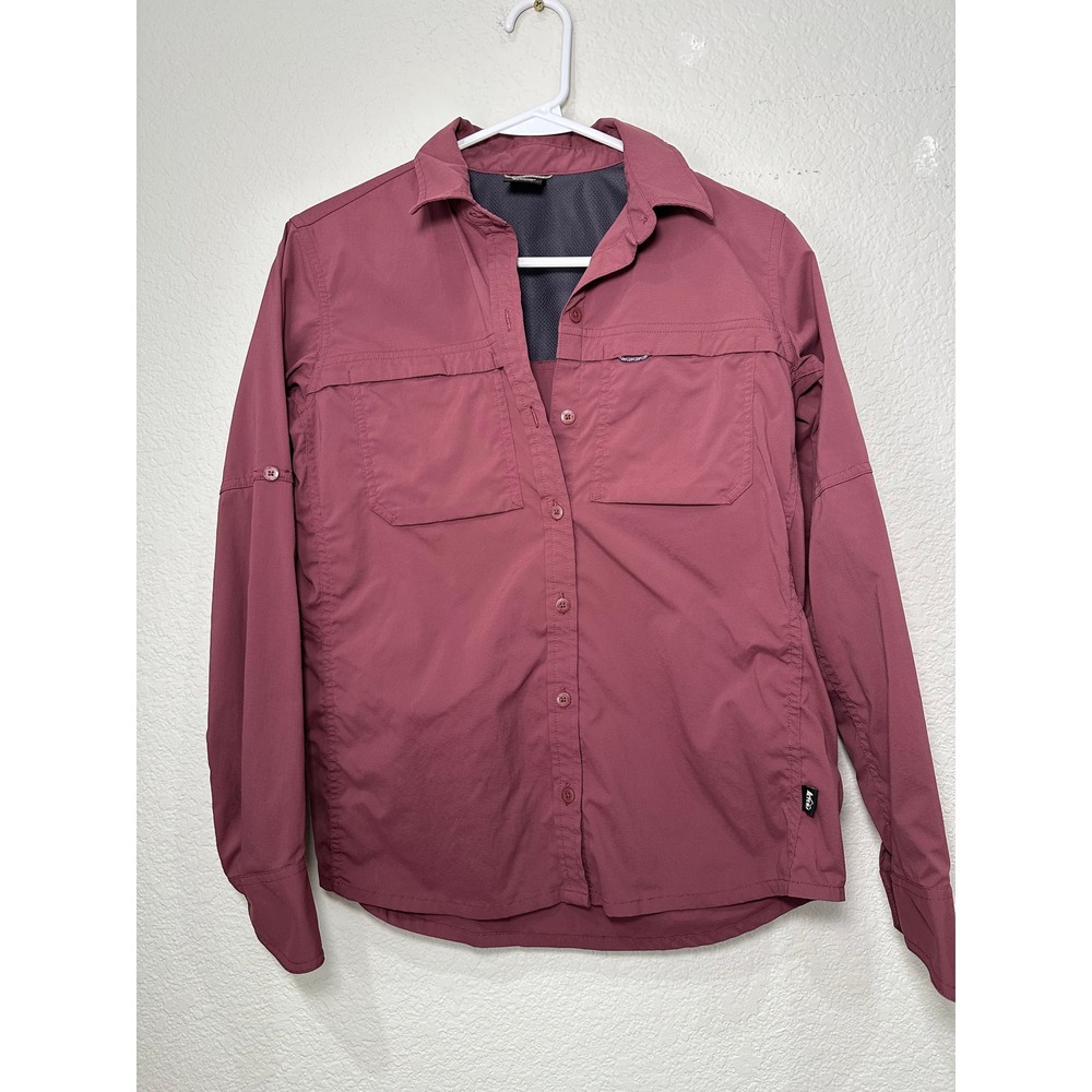 REI Co-op Sahara Long Sleeve Hiking Shirt Womens XS Berry Pink Ventilated Stretc